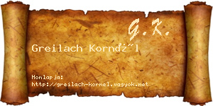 Greilach Kornél névjegykártya